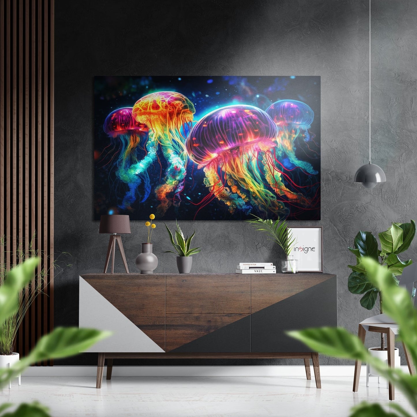 Jellyfish aluminum dibond metal wall art