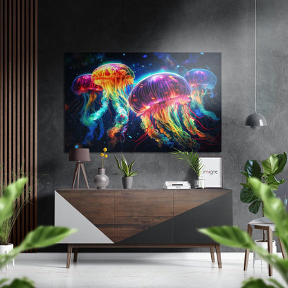 Jellyfish aluminum dibond metal wall art