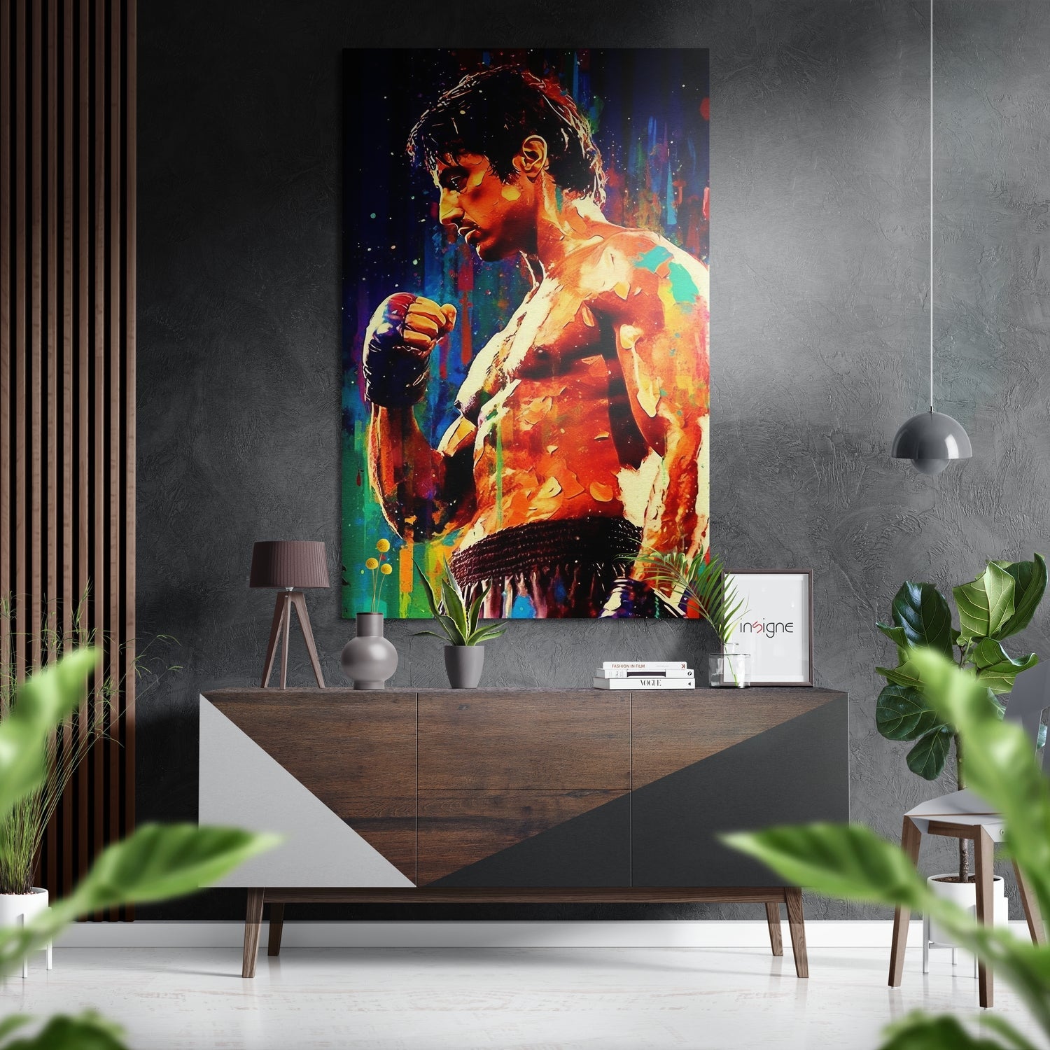 Boxer metal wall art on brushed aluminum Dibond