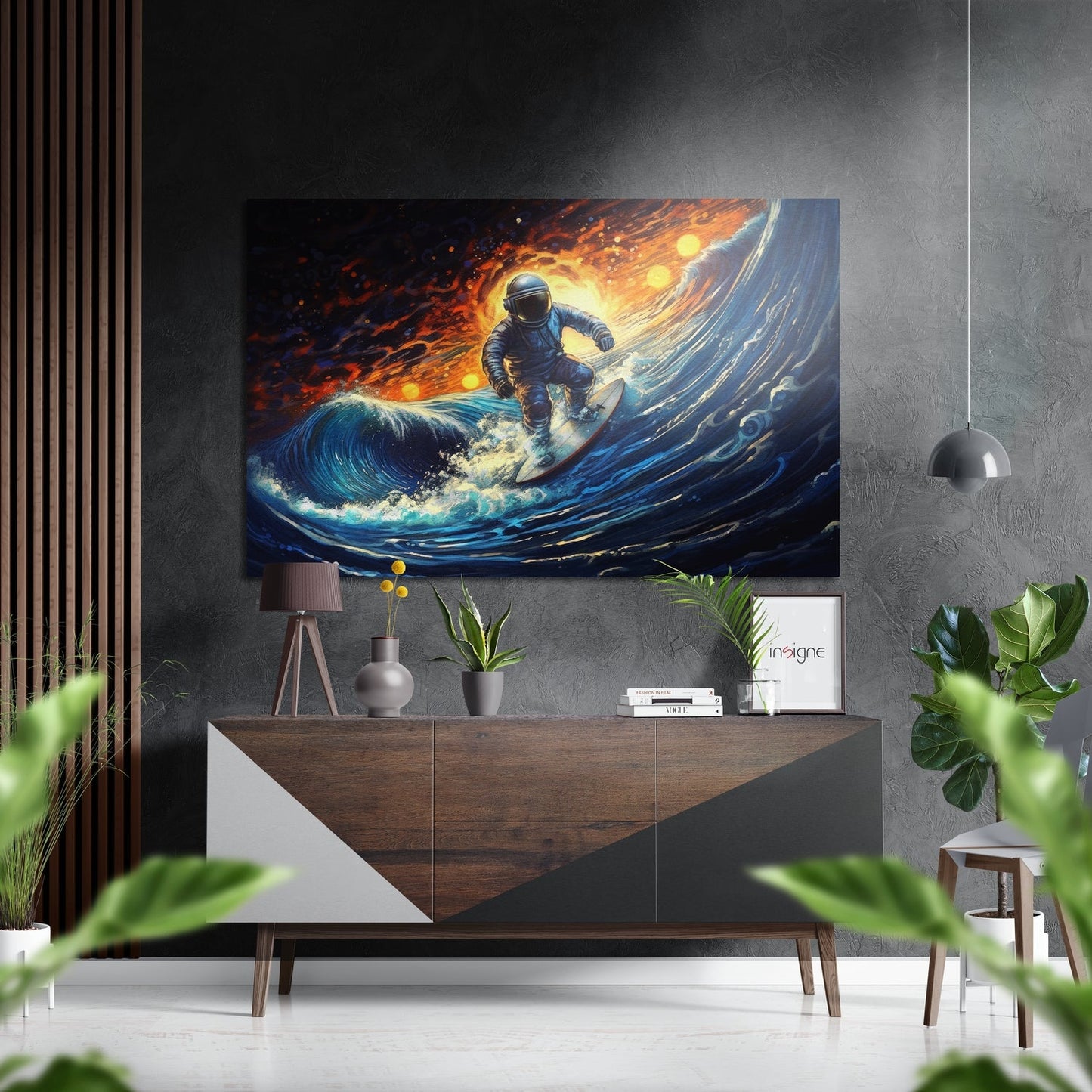 Astronaut Surfer Metal Wall Art