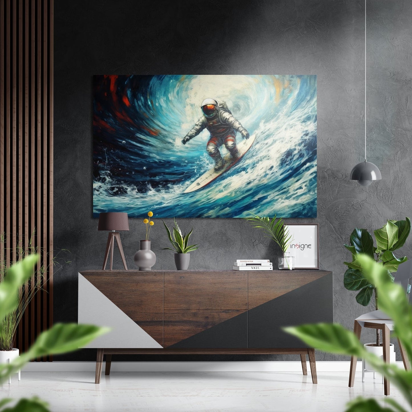 Astronaut Surfer Metal Wall Art