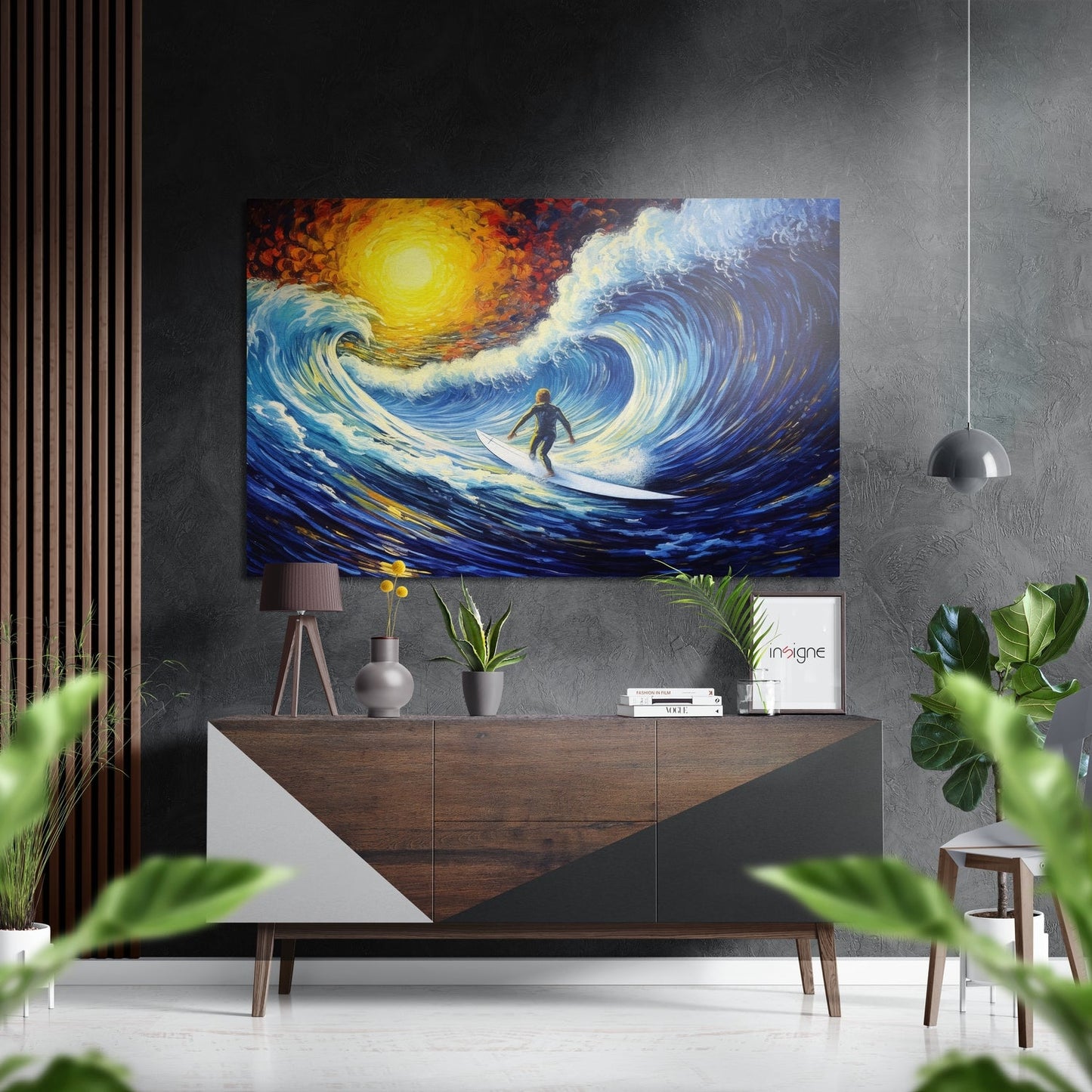 Through the waves metal wall art
