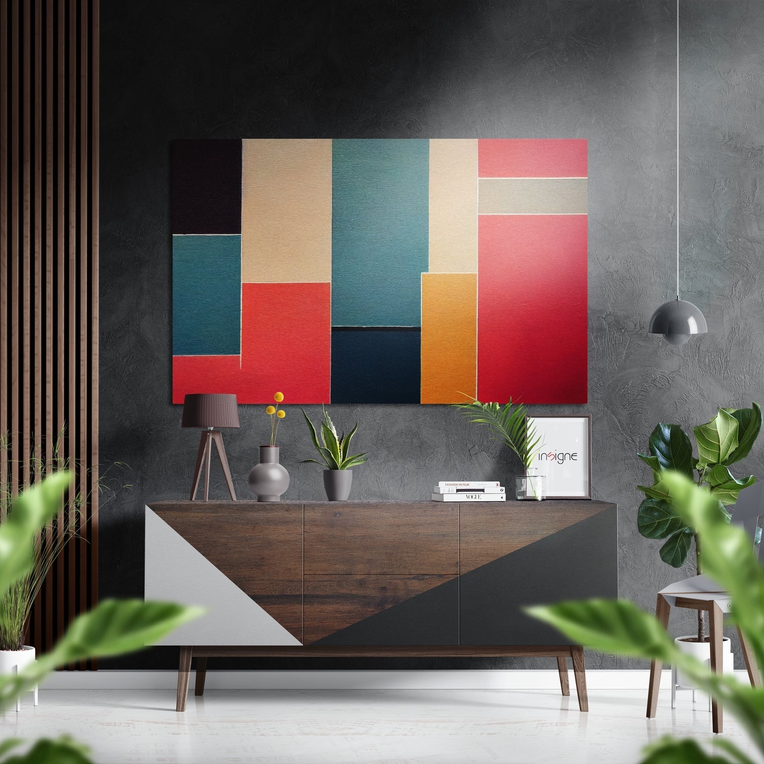Rectangulars metal wall art brushed aluminum dibond geometric