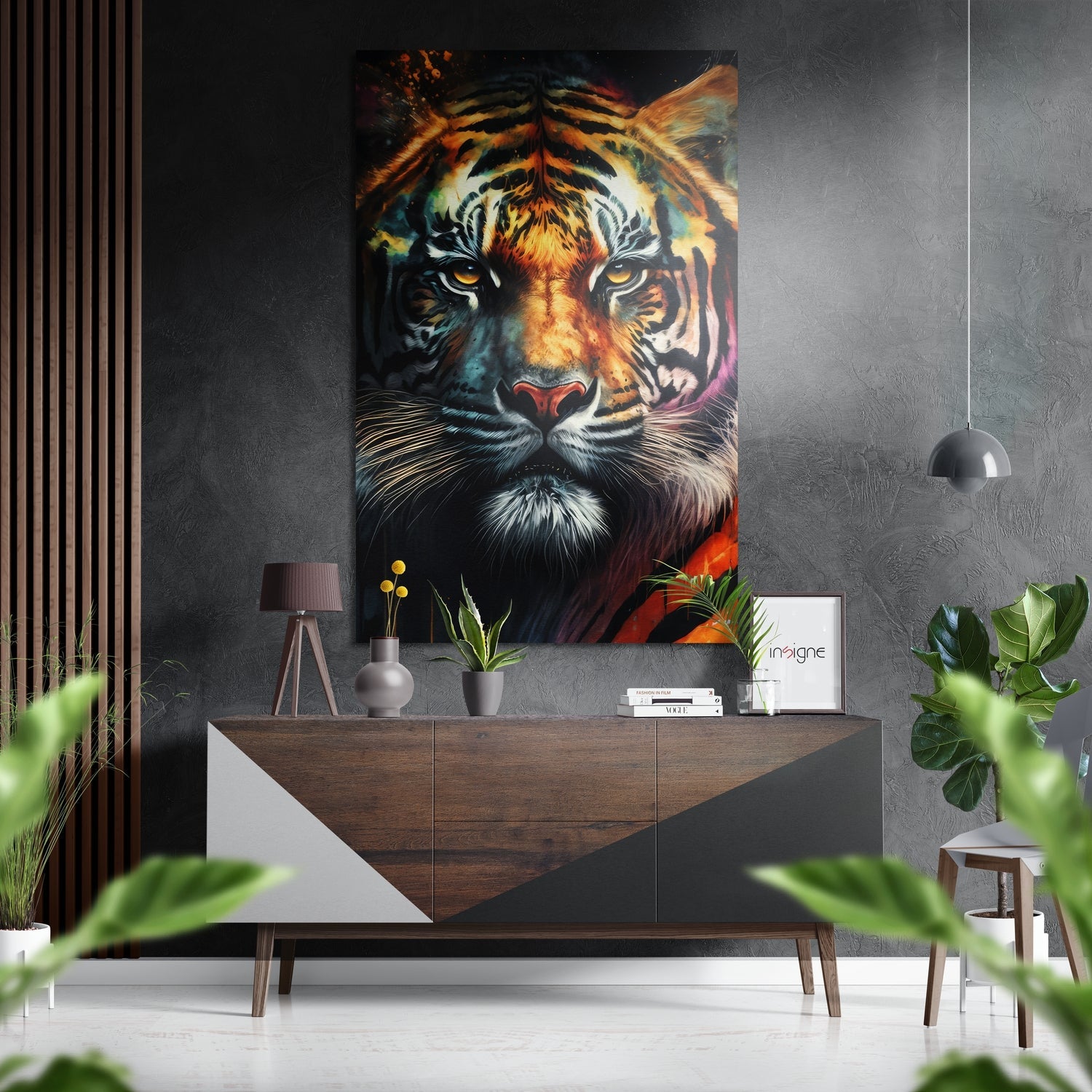 Tiger metal wall art