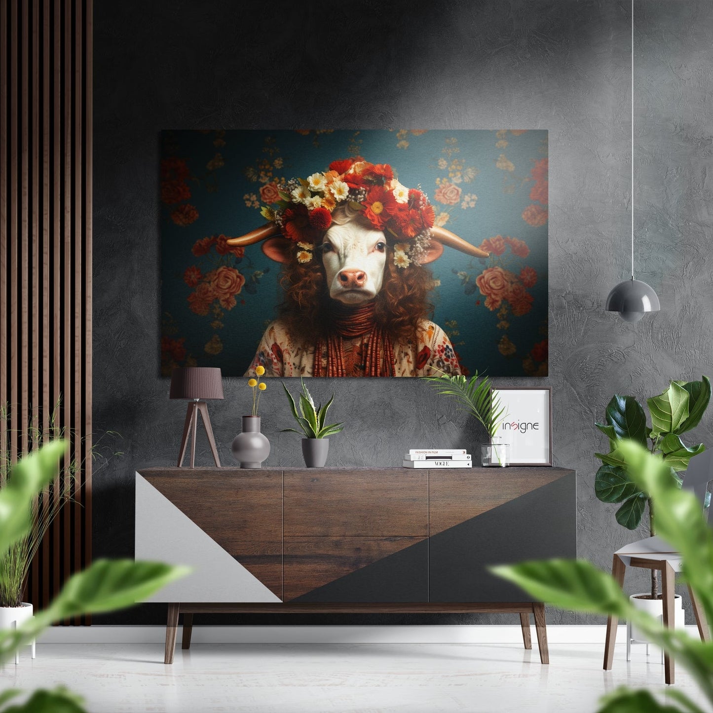 Floral aluminum Dibond metal wall art