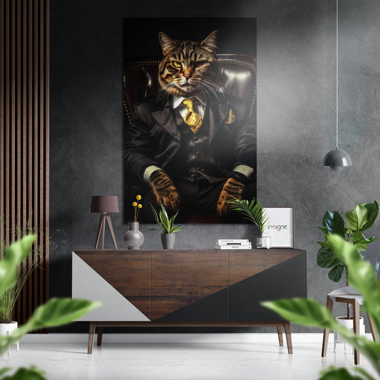 Cat Boss Metal Wall Art