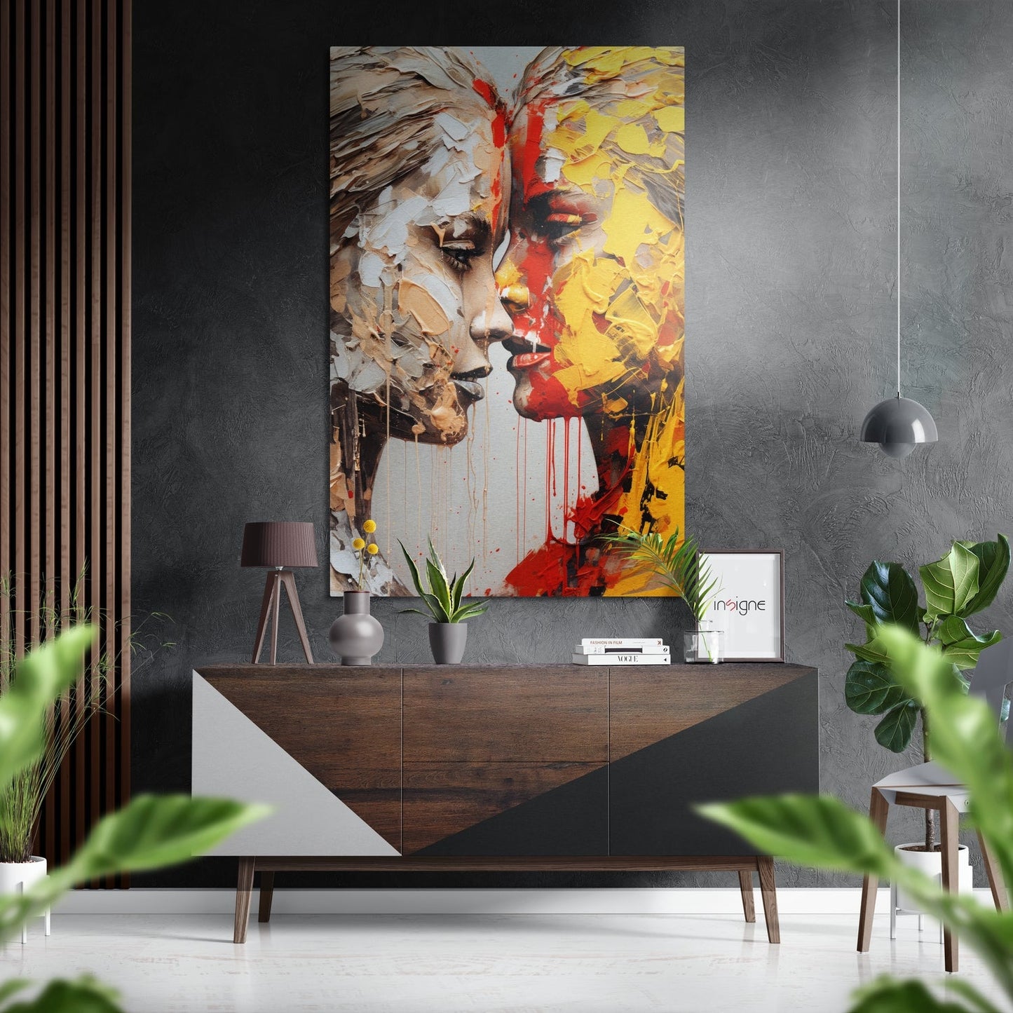 Facedown metal wall art print