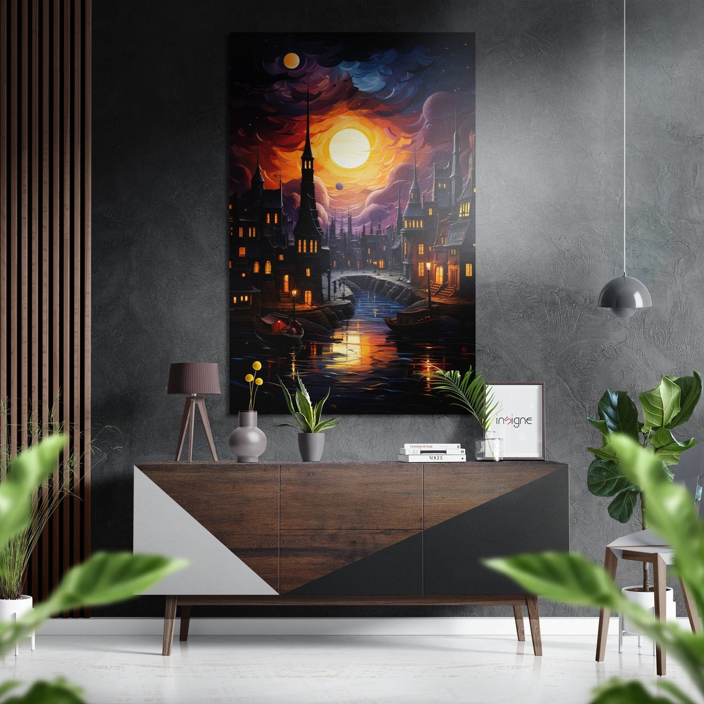Moon Light Metal Wall Art brushed aluminum print
