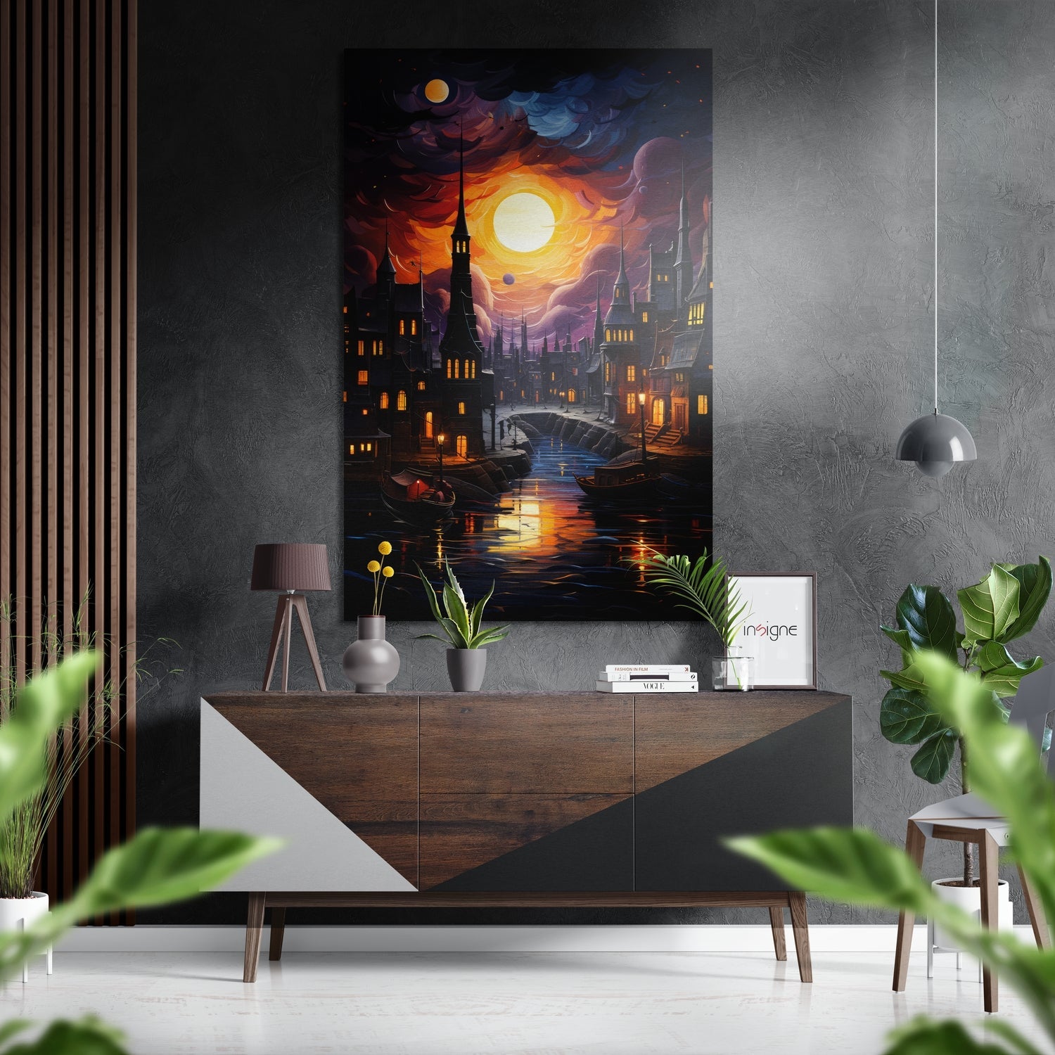 Moon Light Metal Wall Art brushed aluminum print