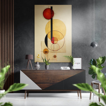 Circles brushed aluminum metal wall art for modern decor