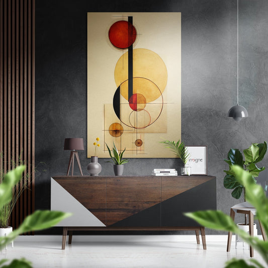 Circles brushed aluminum metal wall art for modern decor