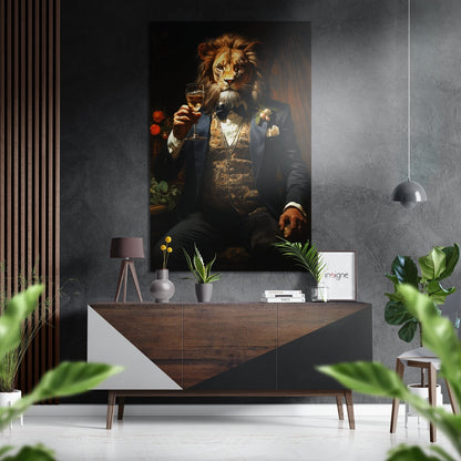 Gold Vest Lion Metal Wall Art