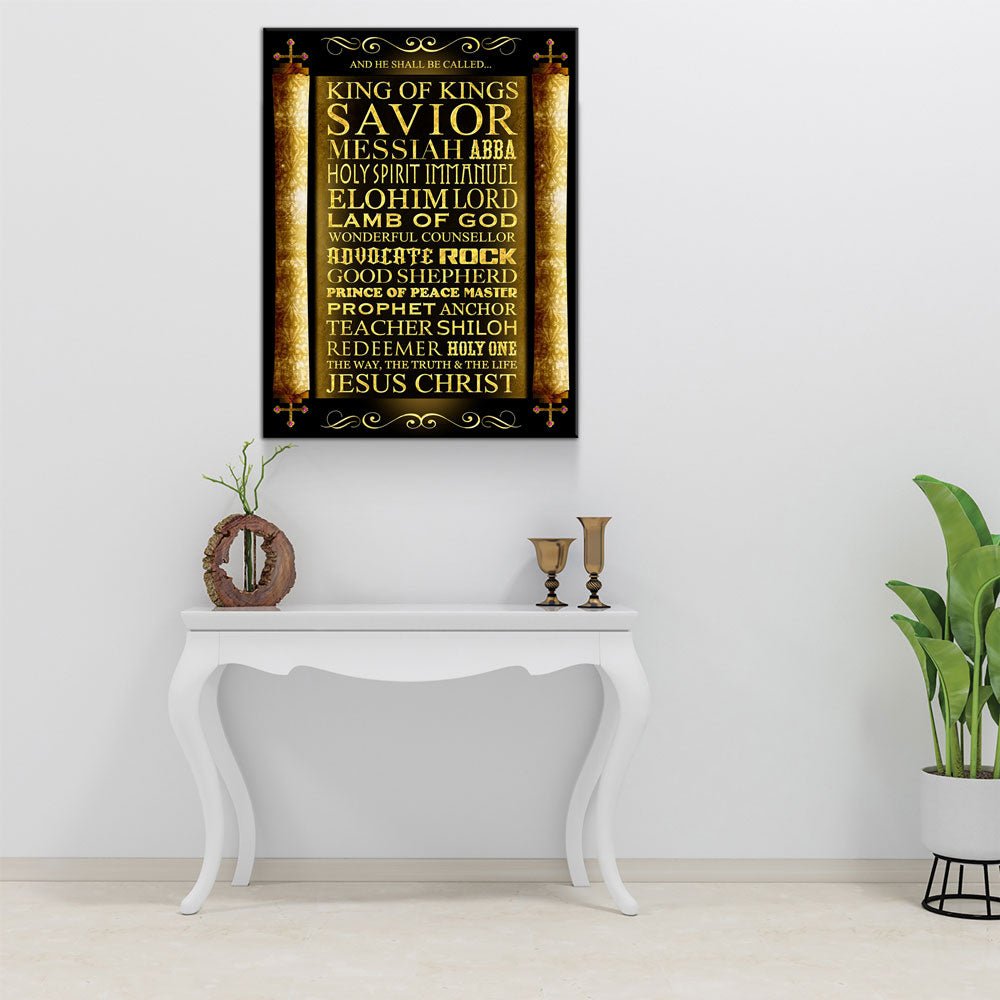 King Of Kings Canvas Wall Art, Christian Scripture Decor