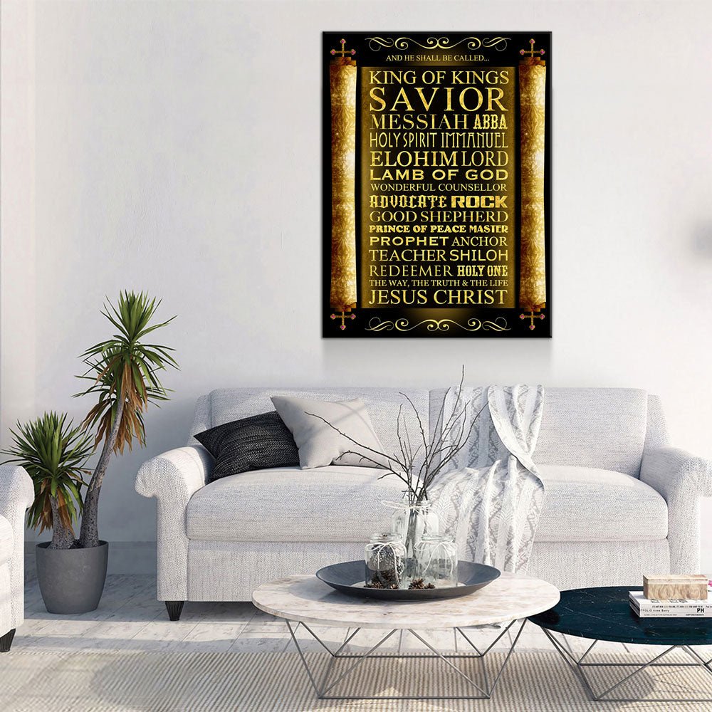 King Of Kings Canvas Wall Art, Christian Scripture Decor