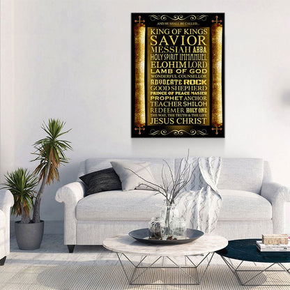 King Of Kings Canvas Wall Art, Christian Scripture Decor