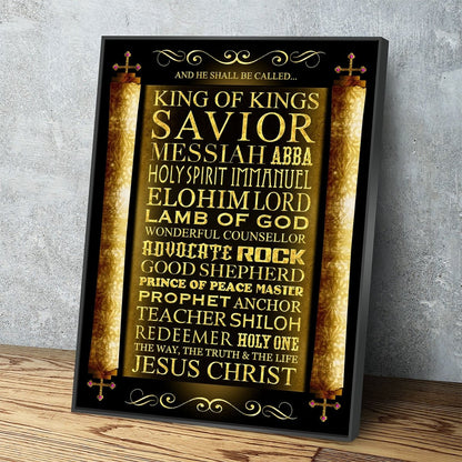 King Of Kings scripture canvas wall art for faith-centered decor