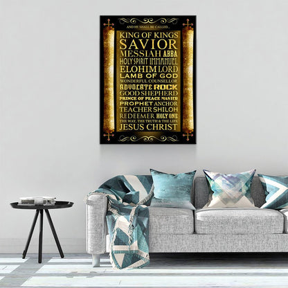King Of Kings Canvas Wall Art, Christian Scripture Decor
