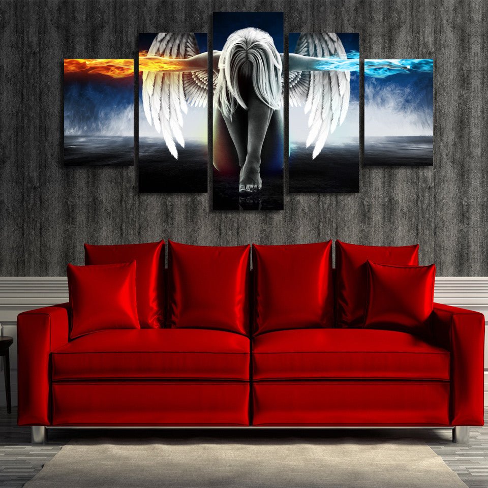 Angel Power Fire And Ice 5-Piece Canvas Wall Art
