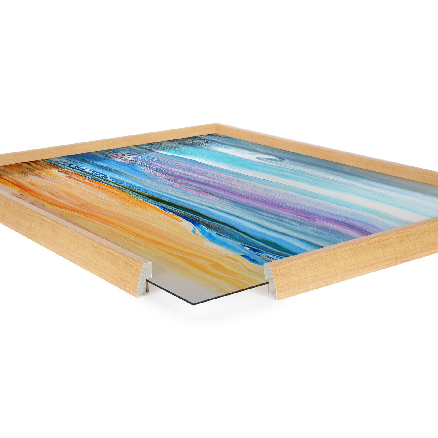 Sand and Surf Abstract Coastal Framed Wall Art