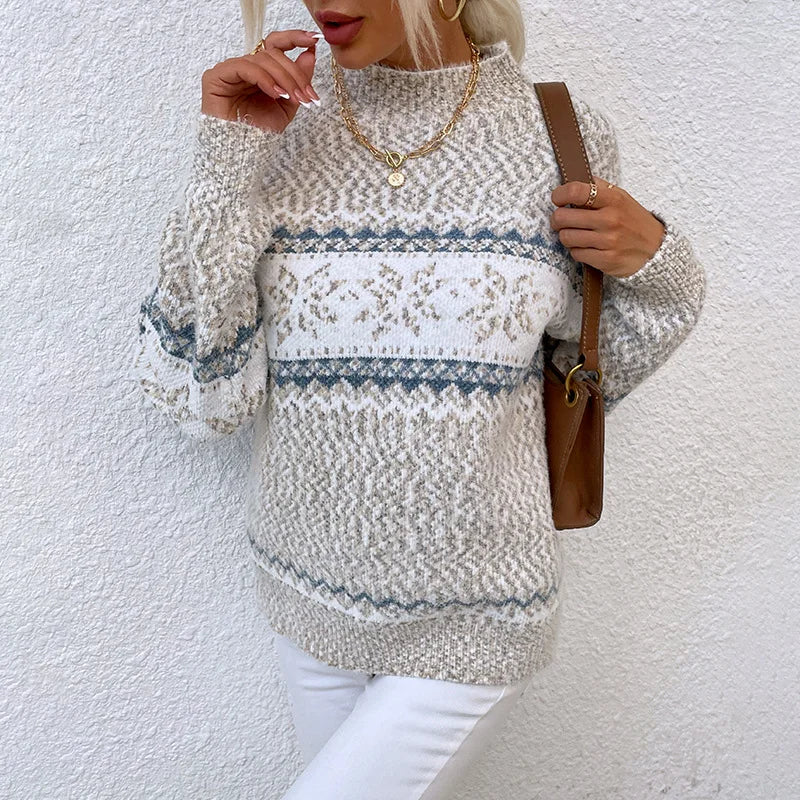 apricot snowflake jacquard sweater
