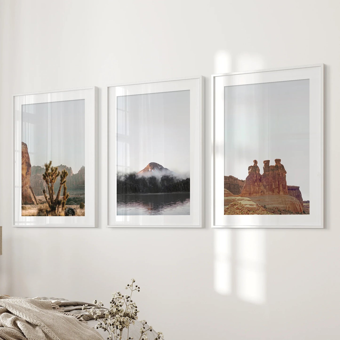 Southwest Desert Canyon Red Rock Wall Art Set of 3
