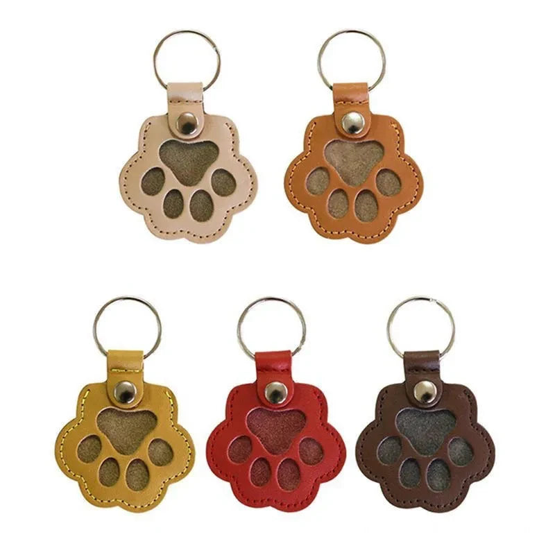 assorted colors of paw print pet memorial keychains