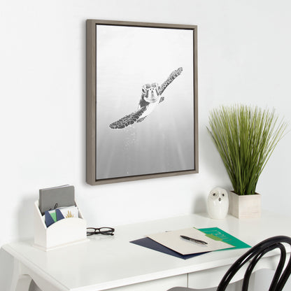 Sylvie Sea Turtle Framed Canvas by Simon Te of Tai Prints