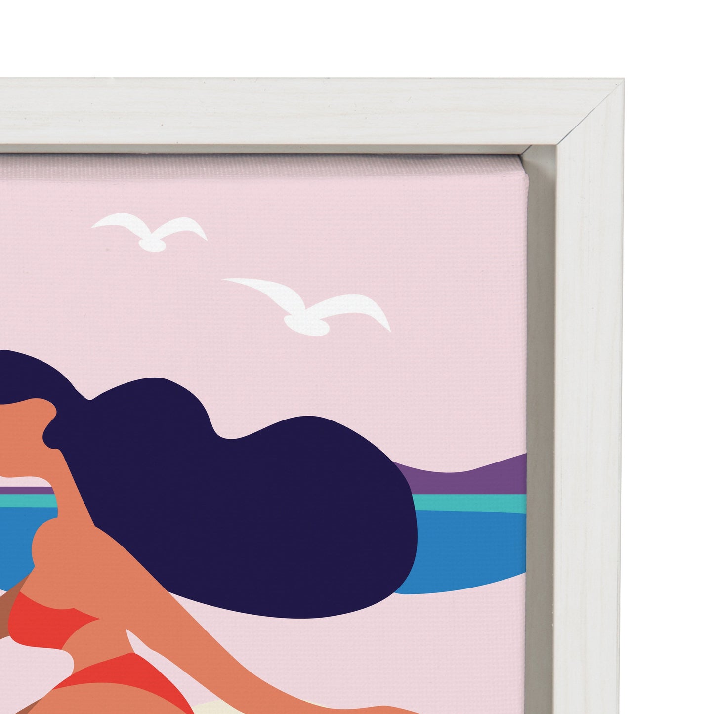 Sylvie Mid Century Modern Surf Dog Framed Canvas by Rachel Lee of My Dream Wall