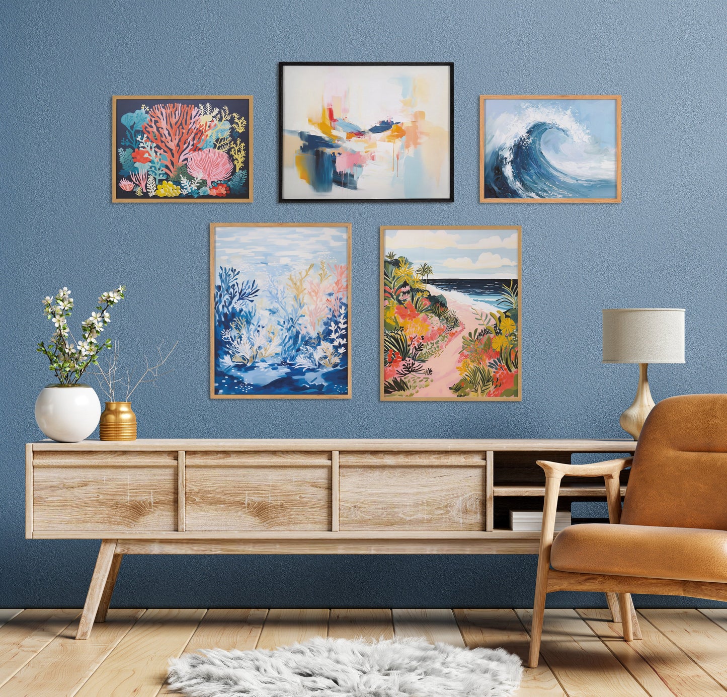 Tropical Ocean Path Coastal Framed Wall Art