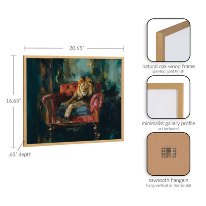Gallery Lion Portrait in Rich Jewel Tones Print by The Creative Bunch Studio