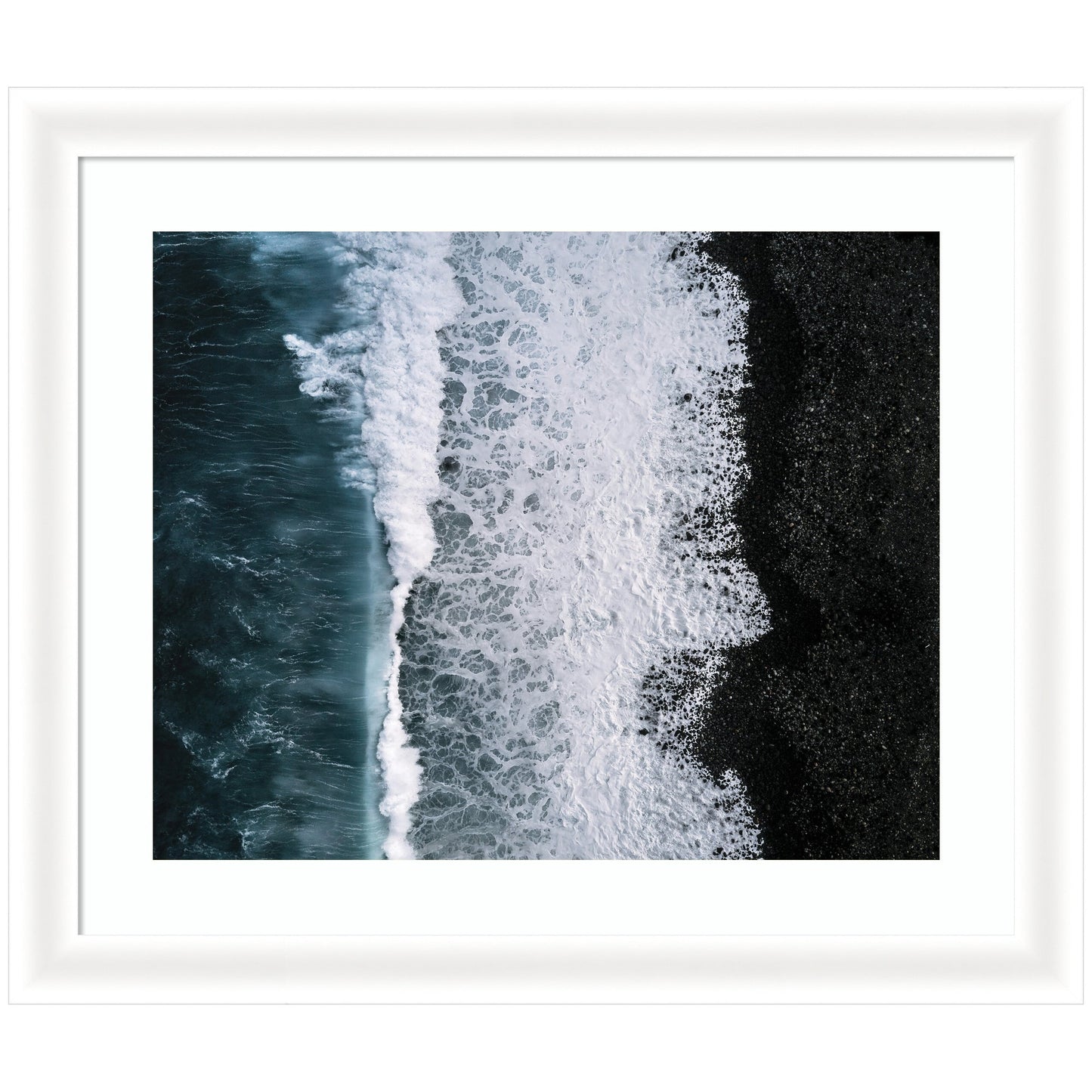 Ocean Waves Black Beach Iceland Framed Wall Art