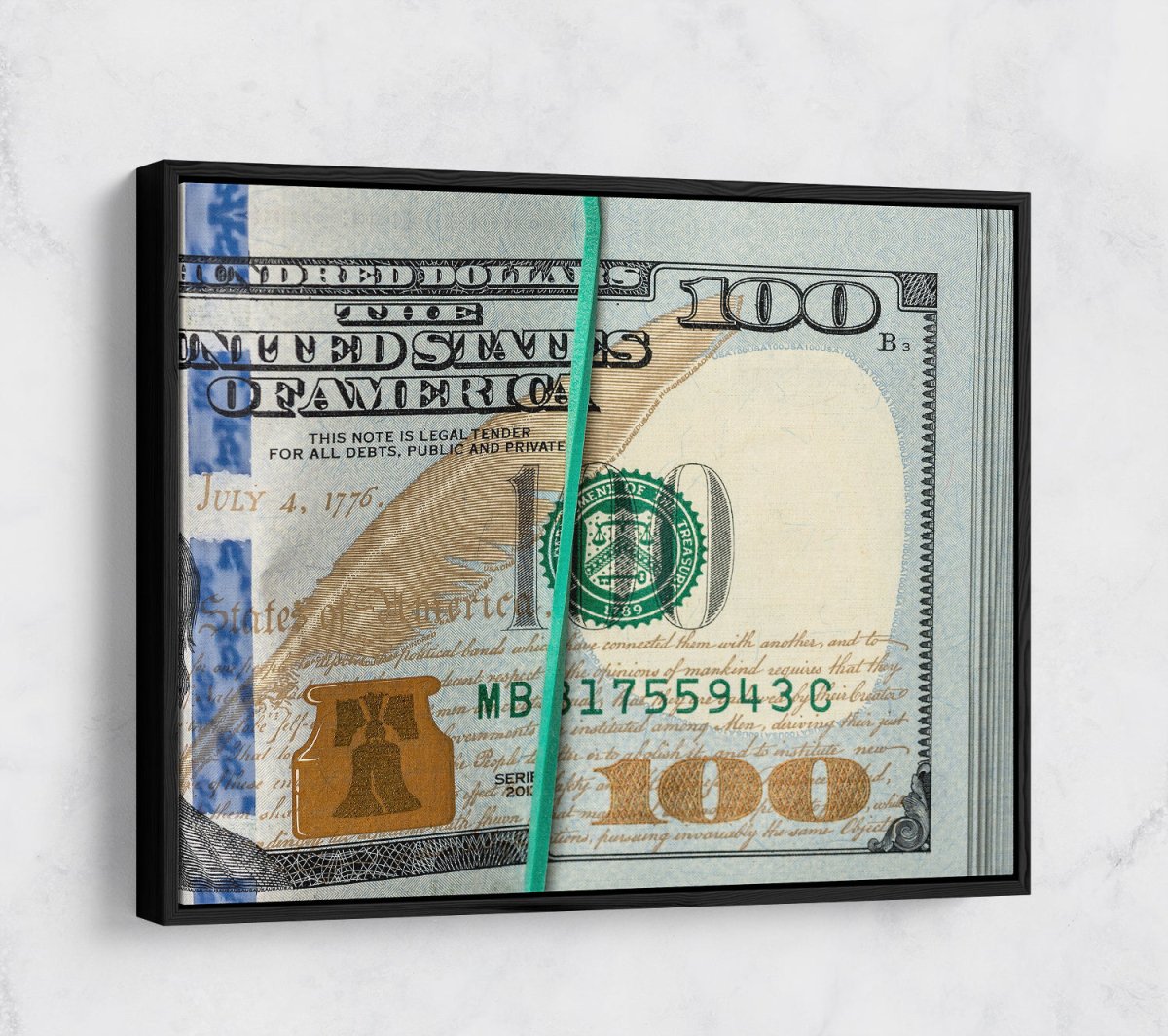 Bankroll Money Stack Canvas Wall Art