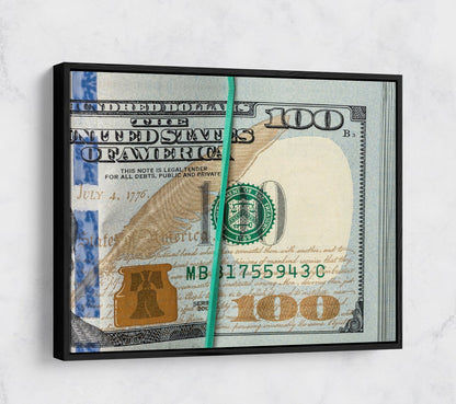 Bankroll Money Stack Canvas Wall Art
