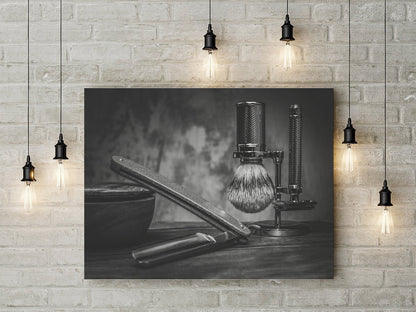Barber Shop black and white canvas wall art for salon decor