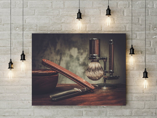 Barber Shop Vintage tools canvas wall art for barbershop decor