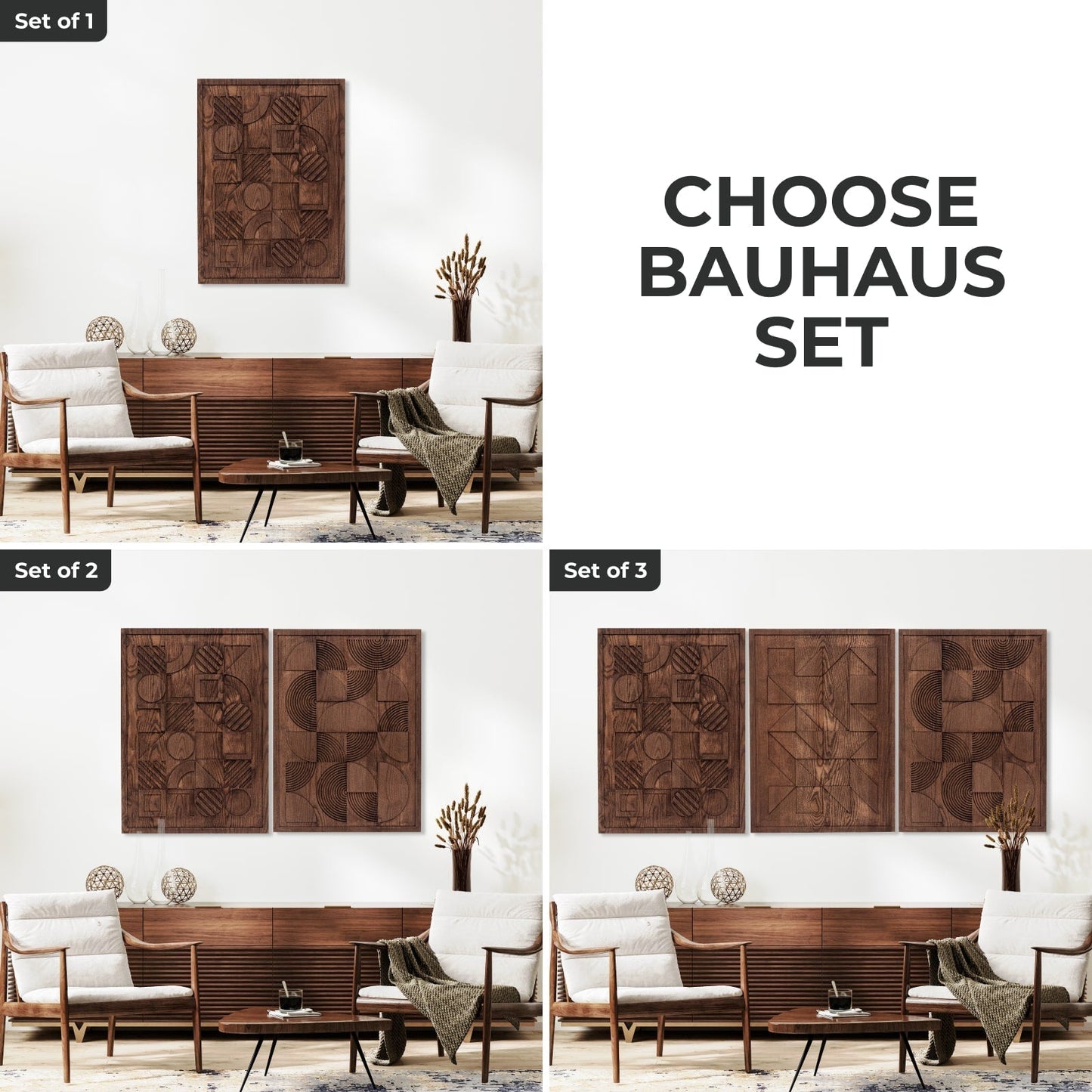 Bauhaus Wood Wall Art - Solid