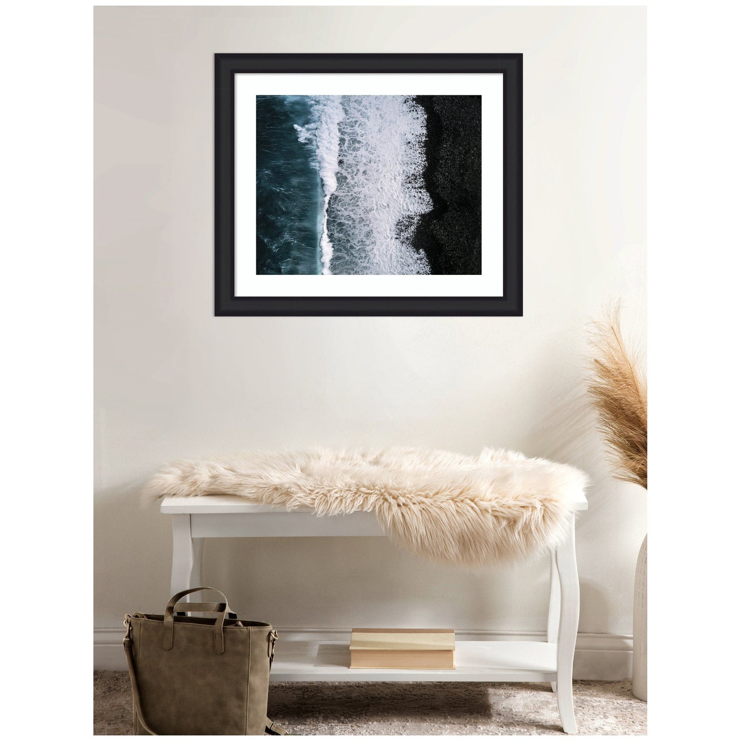 Ocean Waves Black Beach Iceland Framed Wall Art