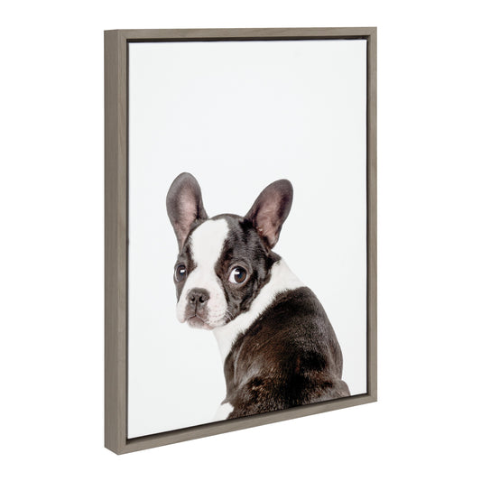 French bulldog framed canvas wall art