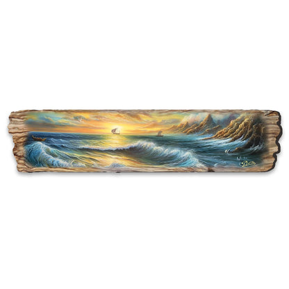 Wave Symphony Wood Wall Art, Coastal Decor
