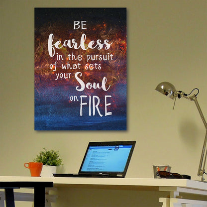 Be Fearless Motivational Canvas Wall Art