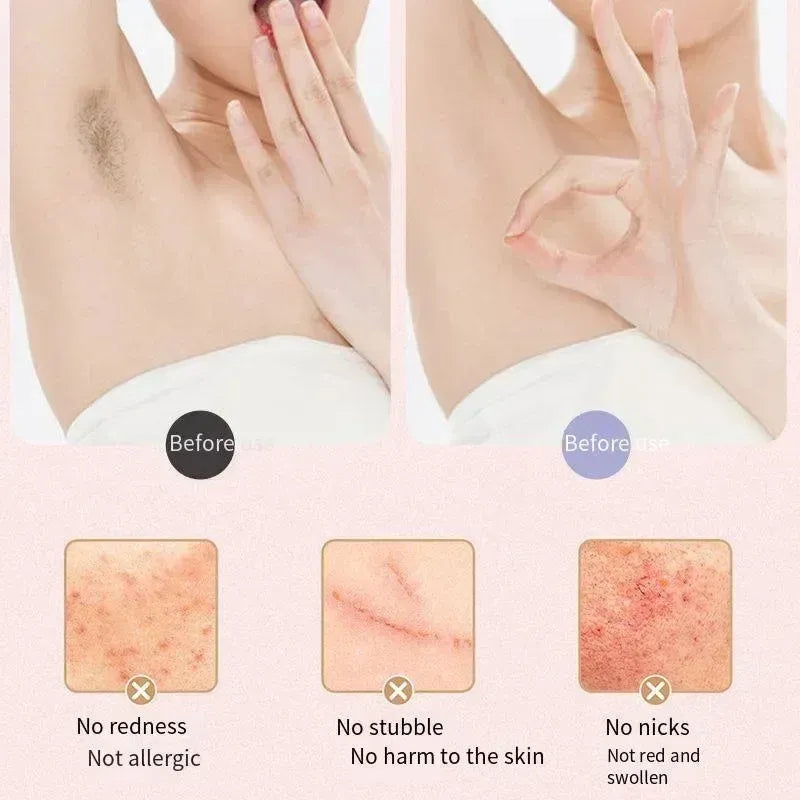 before and after smooth underarm from shaver