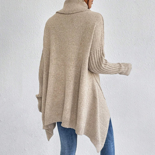beige oversized sweater back view

