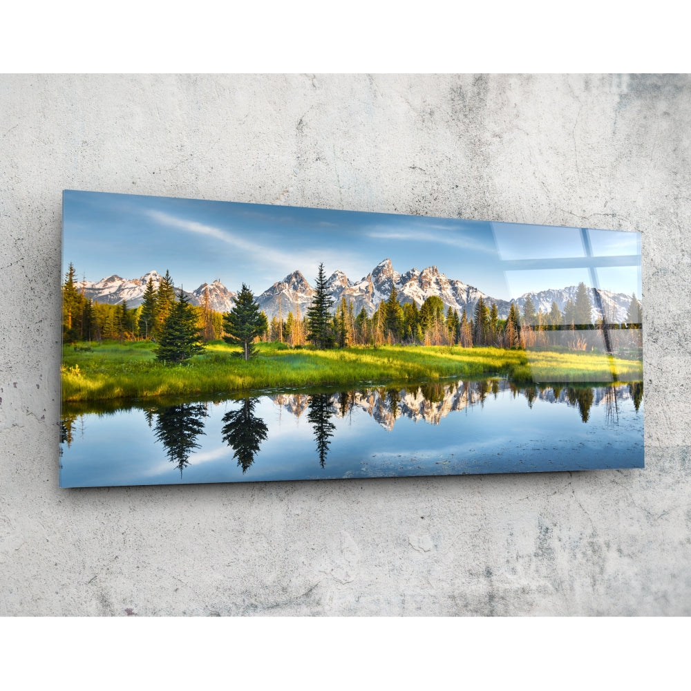 Spring glass wall art pastel abstract design