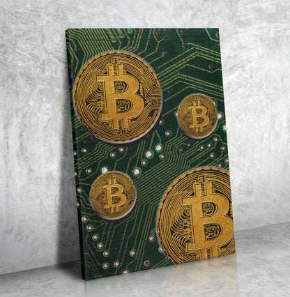 Bitcoin Crypto Art Canvas Wall Art