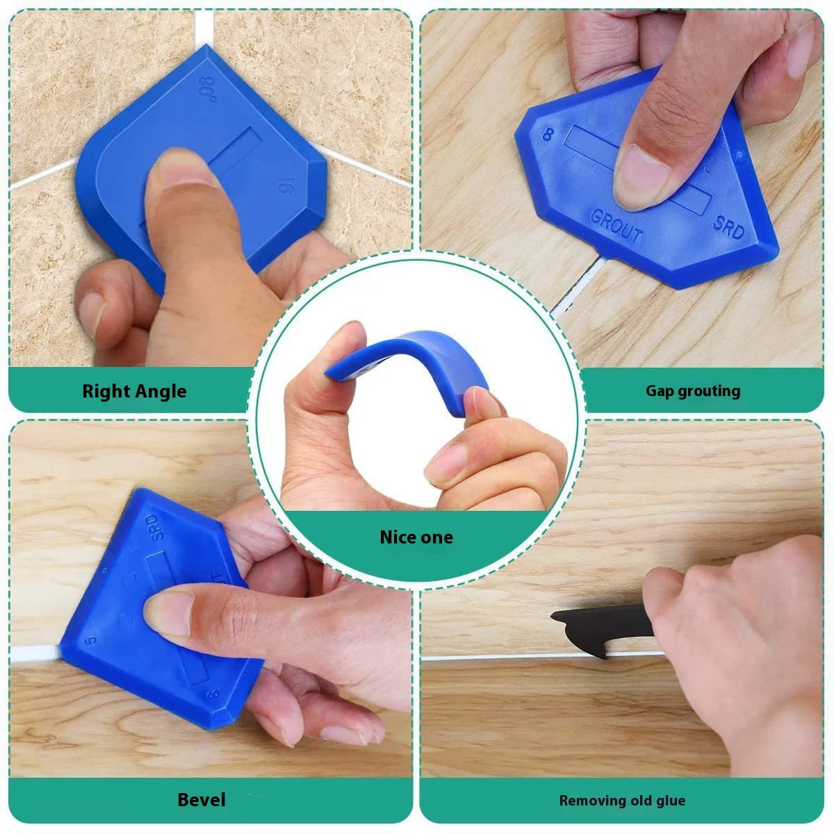 blue sealant finishing tools for right angle and bevel caulk profiles