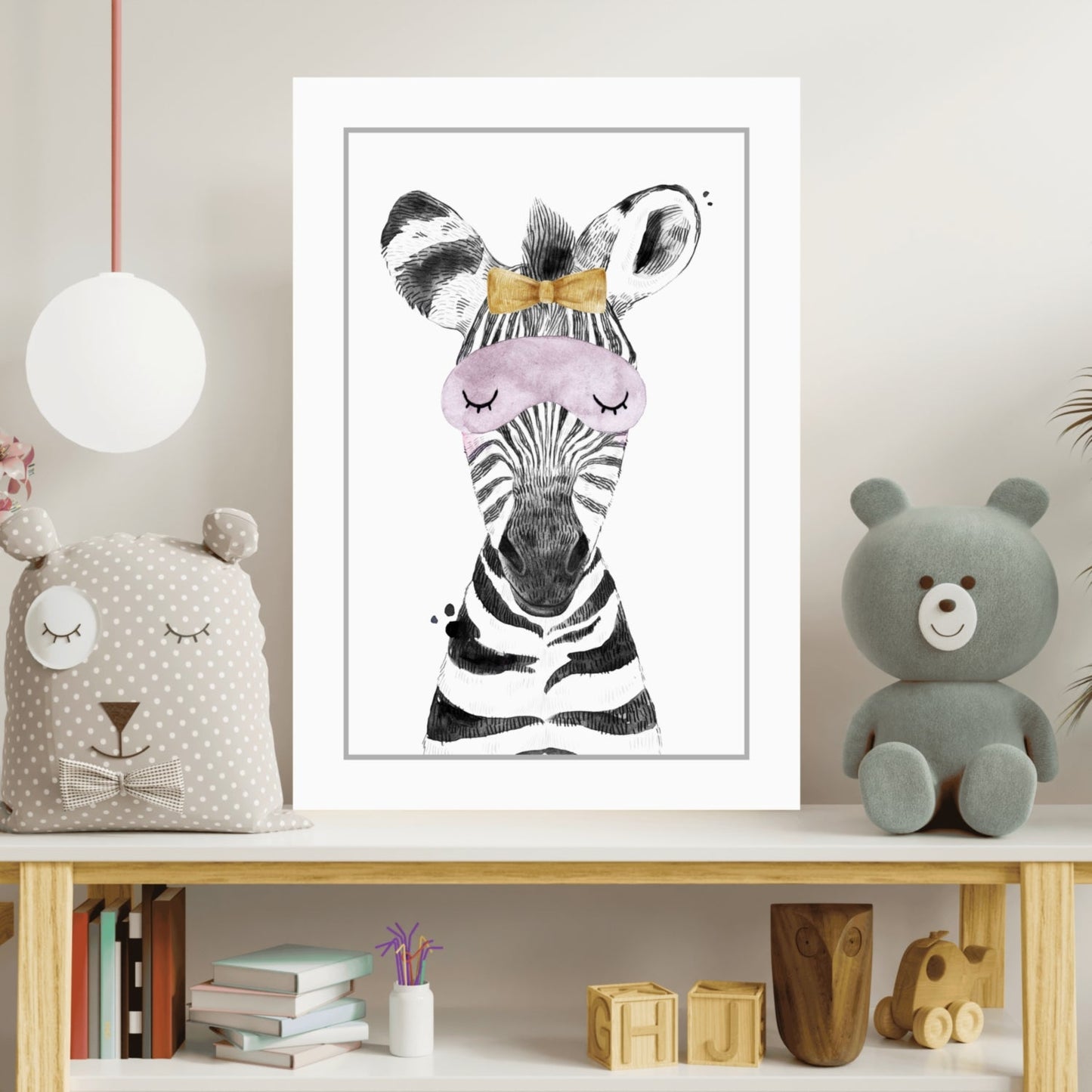 Sleepy Zebra 4-Piece Metal Wall Art Set