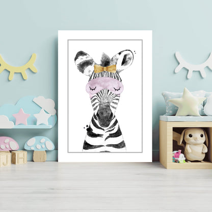 Sleepy Zebra 4-Piece Metal Wall Art Set