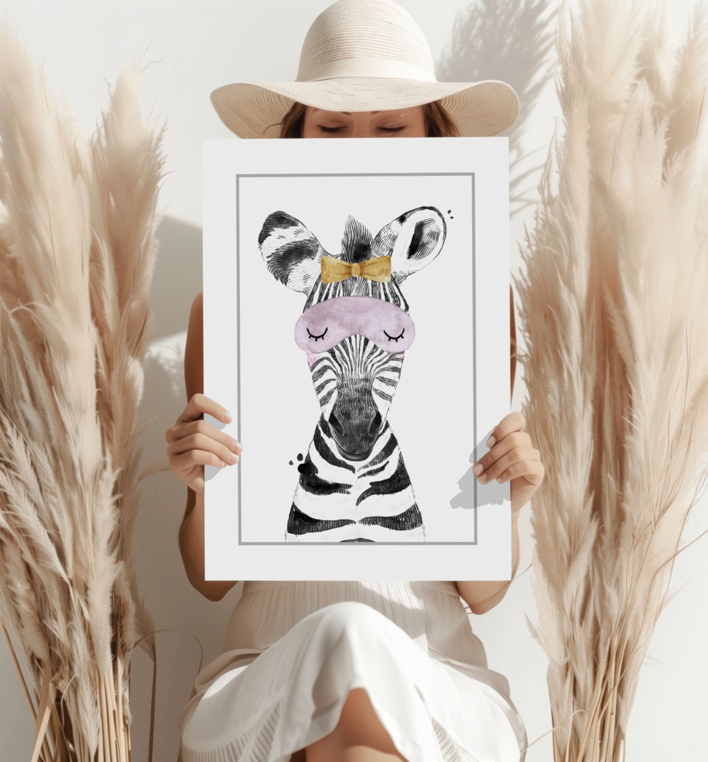 Sleepy Zebra 4-Piece Metal Wall Art Set