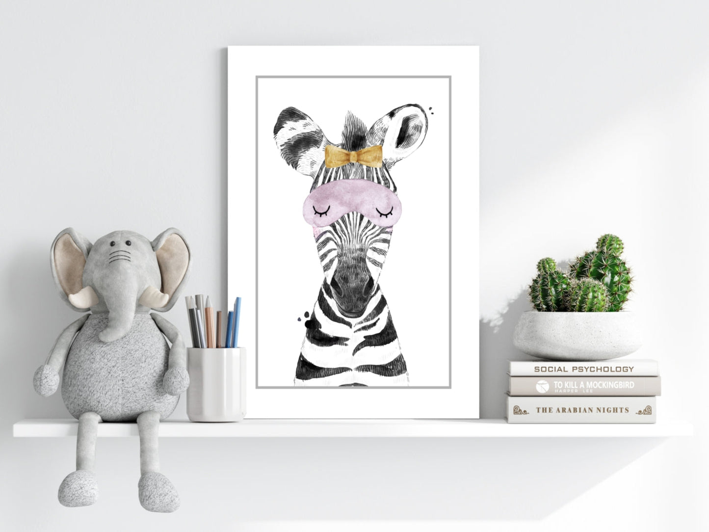 Sleepy Zebra 4-Piece Metal Wall Art Set