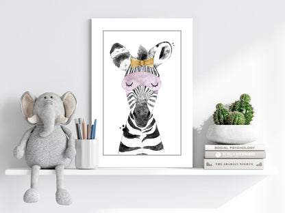 Sleepy Zebra 4-Piece Metal Wall Art Set